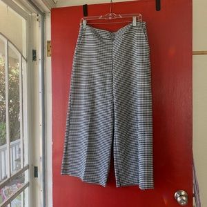 Zara houndstooth wide leg trousers
